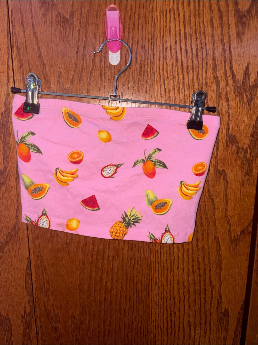 Forever 21 Pink Fruit-Print Tube Top